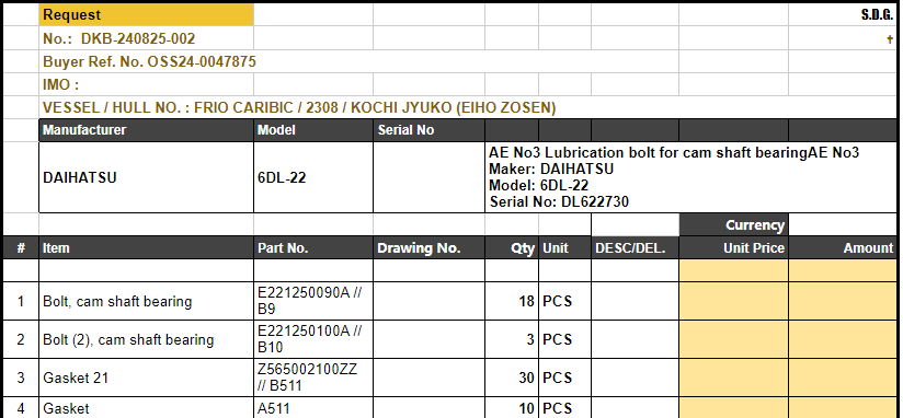 【询价】船舶备件—DAIHATSU备件（CK-L20240826-05）询价-泰州昌宽社区-报价采购-船用采购网-船舶物料采购-船务服务-一站式船用设备供应服务