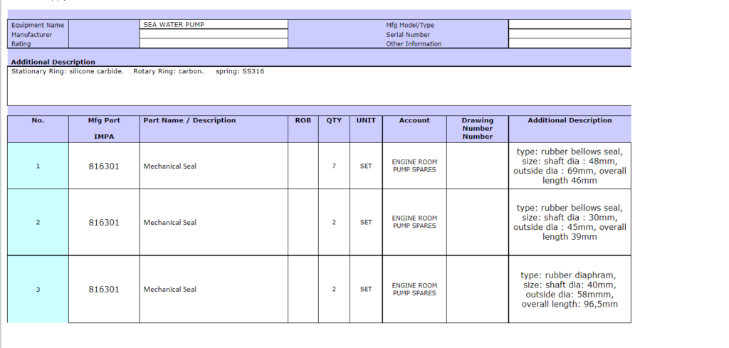【询价】船舶备件—机械密封（CK-R20240807-10）询价-泰州昌宽社区-报价采购-船用采购网-船舶物料采购-船务服务-一站式船用设备供应服务