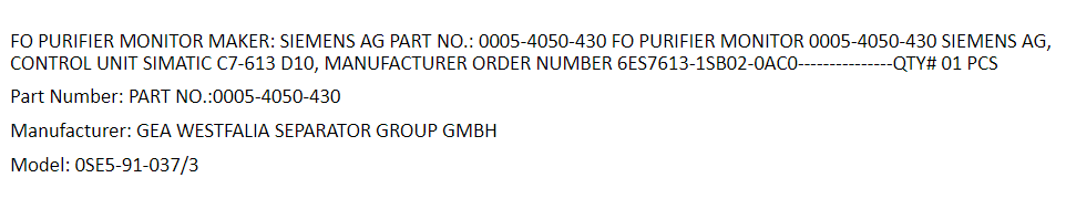 【询价】船舶备件—FO净化器监控器（CK-J20240823-04）询价-泰州昌宽社区-报价采购-船用采购网-船舶物料采购-船务服务-一站式船用设备供应服务
