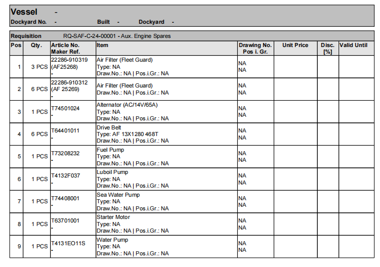 【询价】船舶备件—备件（CK-J20240812-15）询价-泰州昌宽社区-报价采购-船用采购网-船舶物料采购-船务服务-一站式船用设备供应服务