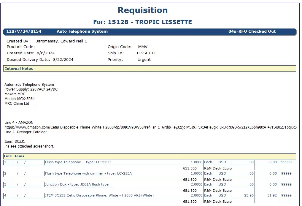 【询价】船舶备件—MRC备件（CK-Y20240812-02）询价-泰州昌宽社区-报价采购-船用采购网-船舶物料采购-船务服务-一站式船用设备供应服务