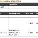 船舶备件—DAIHATSU备件（CK-L20240812-09）询价-船用采购网-船舶物料采购-船务服务-一站式船用设备供应服务