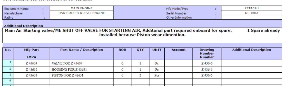 【询价】船舶备件—HSD备件（CK-R20240808-09）询价-泰州昌宽社区-报价采购-船用采购网-船舶物料采购-船务服务-一站式船用设备供应服务