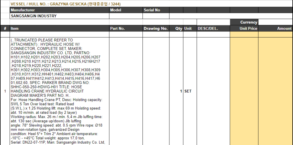【询价】船舶备件—SANGSANGIN备件（CK-L20240813-09）询价-泰州昌宽社区-报价采购-船用采购网-船舶物料采购-船务服务-一站式船用设备供应服务