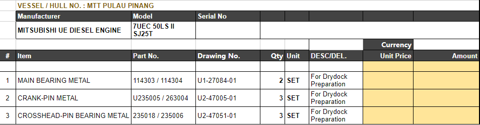 【询价】船舶备件—MITSUBISHI备件（CK-L20240822-17）询价-泰州昌宽社区-报价采购-船用采购网-船舶物料采购-船务服务-一站式船用设备供应服务