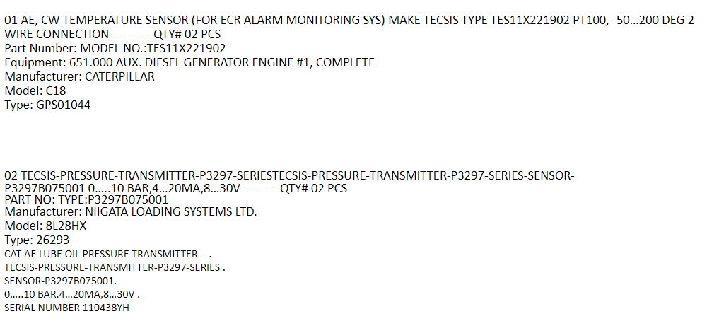 【询价】船舶备件—温度传感器/压力变送器（CK-J20240823-03）询价-泰州昌宽社区-报价采购-船用采购网-船舶物料采购-船务服务-一站式船用设备供应服务