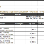 船舶备件—DAIHATSU备件（CK-L20240821-10）询价-船用采购网-船舶物料采购-船务服务-一站式船用设备供应服务