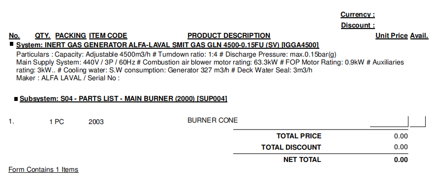 【询价】船舶备件—燃烧器锥体（CK-R20240812-17）询价-泰州昌宽社区-报价采购-船用采购网-船舶物料采购-船务服务-一站式船用设备供应服务