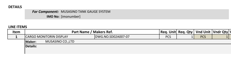 【询价】船舶备件—货物监视器显示（CK-R20240822-01）询价-泰州昌宽社区-报价采购-船用采购网-船舶物料采购-船务服务-一站式船用设备供应服务
