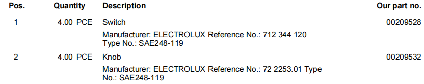 【询价】船舶备件—ELECTROLUX备件（CK-R20240823-05）询价-泰州昌宽社区-报价采购-船用采购网-船舶物料采购-船务服务-一站式船用设备供应服务