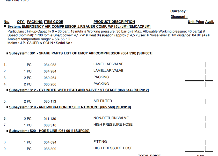 【询价】船舶备件—J.P. SAUER & SOHN备件（CK-R20240807-04）询价-泰州昌宽社区-报价采购-船用采购网-船舶物料采购-船务服务-一站式船用设备供应服务