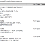 船舶备件—ROLLS-ROYCE备件（CK-L20240923-06）询价-船用采购网-船舶物料采购-船务服务-一站式船用设备供应服务