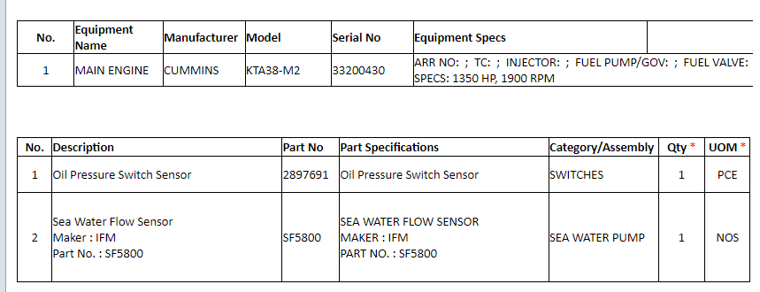 【询价】船舶备件—压力开关传感器/流量传感器（CK-J20240930-09）询价-泰州昌宽社区-报价采购-船用采购网-船舶物料采购-船务服务-一站式船用设备供应服务