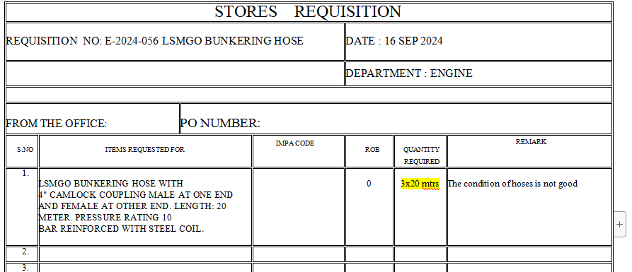 【询价】船舶备件—断路软管（CK-Y20240918-04）询价-泰州昌宽社区-报价采购-船用采购网-船舶物料采购-船务服务-一站式船用设备供应服务