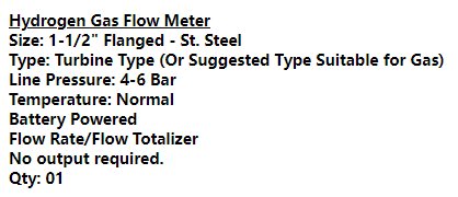 【询价】船舶备件—氢气流量计（CK-Y20240927-05）询价-泰州昌宽社区-报价采购-船用采购网-船舶物料采购-船务服务-一站式船用设备供应服务