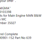 船舶备件—MAN B&W备件（CK-J20241024-10）询价-船用采购网-船舶物料采购-船务服务-一站式船用设备供应服务