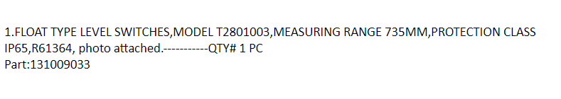 【询价】船舶备件—浮动式液位开关（CK-J20241017-07）询价-泰州昌宽社区-报价采购-船用采购网-船舶物料采购-船务服务-一站式船用设备供应服务