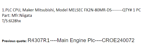 【询价】船舶备件—PLC中央处理器（CK-J20241015-04）询价-泰州昌宽社区-报价采购-船用采购网-船舶物料采购-船务服务-一站式船用设备供应服务