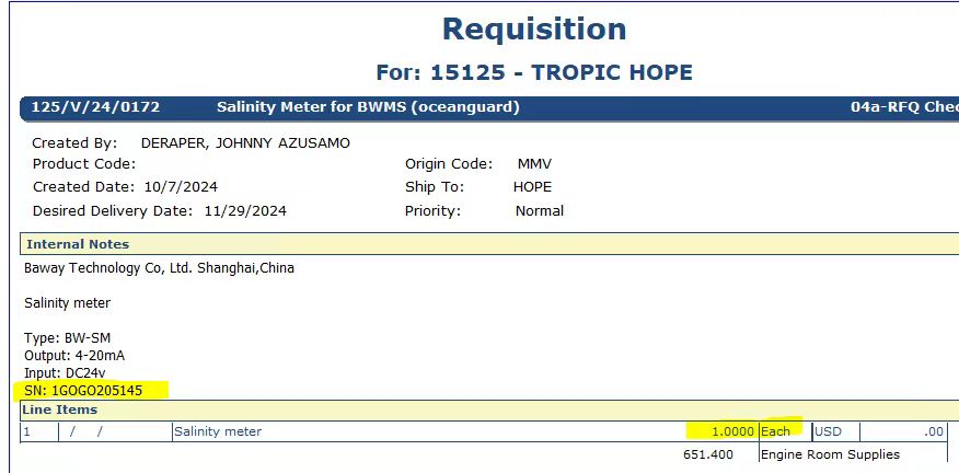【询价】船舶备件—盐度计（CK-Y20241016-06）询价-泰州昌宽社区-报价采购-船用采购网-船舶物料采购-船务服务-一站式船用设备供应服务