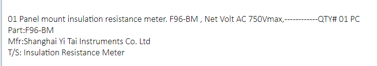 【询价】船舶备件—面板安装绝缘电阻表（CK-J20241010-01）询价-泰州昌宽社区-报价采购-船用采购网-船舶物料采购-船务服务-一站式船用设备供应服务