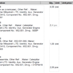 船舶备件—MITSUBISHI备件（CK-L20241016-19）询价-船用采购网-船舶物料采购-船务服务-一站式船用设备供应服务