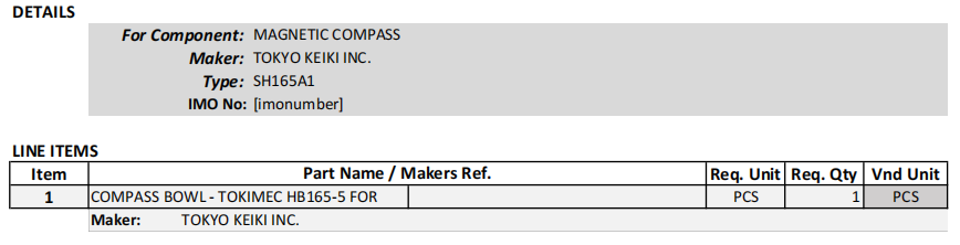 【询价】船舶备件—指南针碗（CK-R20241015-11）询价-泰州昌宽社区-报价采购-船用采购网-船舶物料采购-船务服务-一站式船用设备供应服务