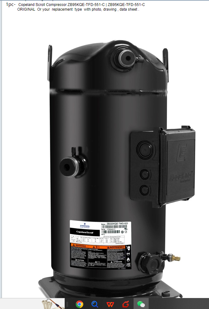 【询价】船舶备件—Copeland涡旋压缩机（CK-J20241113-10）询价-泰州昌宽社区-报价采购-船用采购网-船舶物料采购-船务服务-一站式船用设备供应服务