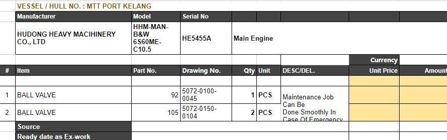 【询价】船舶备件—球阀（CK-20241125-22）询价-泰州昌宽社区-报价采购-船用采购网-船舶物料采购-船务服务-一站式船用设备供应服务