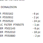 船舶备件—DONALDSON备件（CK-J20241108-05）询价-船用采购网-船舶物料采购-船务服务-一站式船用设备供应服务