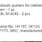 船舶备件—Liebherr备件（CK-20241120-01）询价-船用采购网-船舶物料采购-船务服务-一站式船用设备供应服务