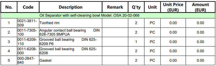 【询价】船舶备件—油分离器备件（CKQ-2503854P）询价-泰州昌宽社区-报价采购-船用采购网-船舶物料采购-船务服务-一站式船用设备供应服务