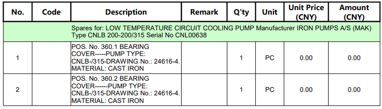 【询价】船舶备件—轴承盖（CKQ-2505497P）询价-泰州昌宽社区-报价采购-船用采购网-船舶物料采购-船务服务-一站式船用设备供应服务