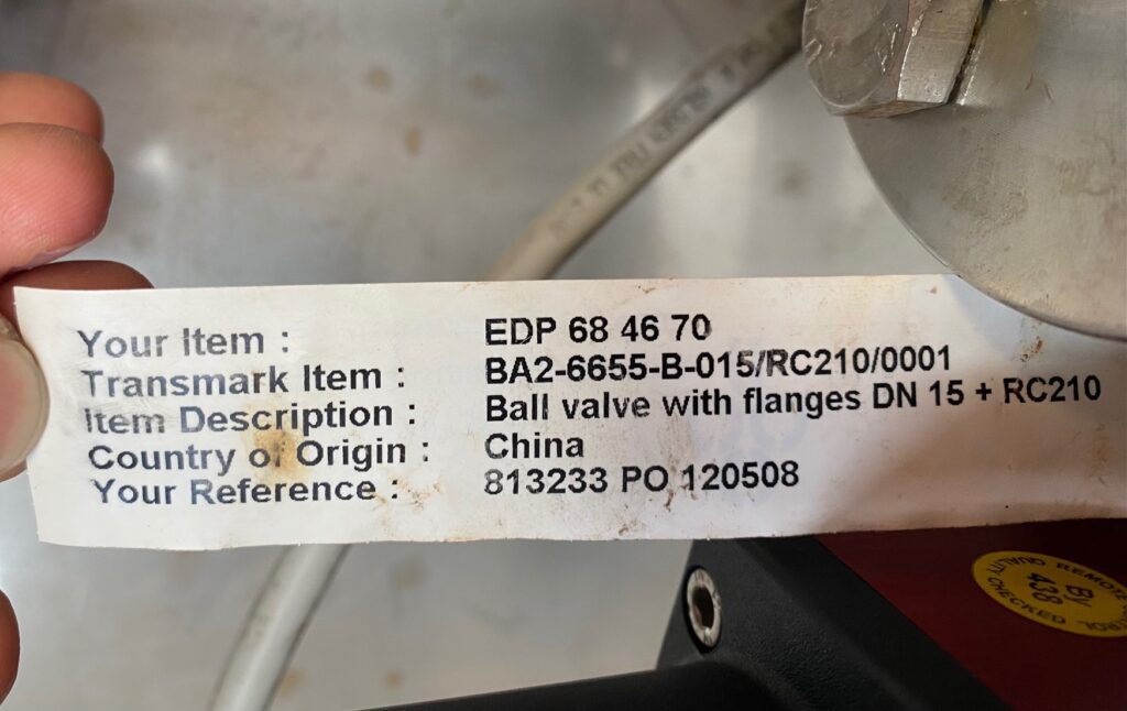 【询价】船舶备件—球阀（CKQ-2510668P）询价-泰州昌宽社区-报价采购-船用采购网-船舶物料采购-船务服务-一站式船用设备供应服务