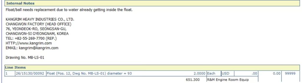 【询价】船舶备件—浮子（CKQ-2602372P）询价-泰州昌宽社区-报价采购-船用采购网-船舶物料采购-船务服务-一站式船用设备供应服务
